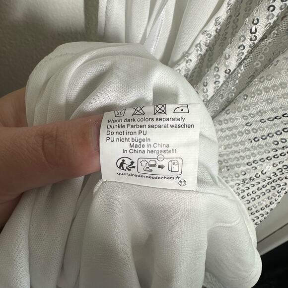 NEW GRACE KARIN Sequin Sparkle Tank Tops Halter Neck Knot Silver Size Small - Picture 10 of 14